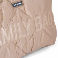 Sac à langer à anses Family bag matelassé beige