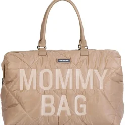 Sac à langer à anses Mommy bag matelassé beige