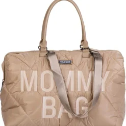 Sac à langer à anses Mommy bag matelassé beige