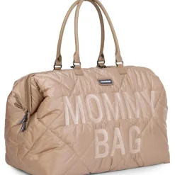 Sac à langer à anses Mommy bag matelassé beige