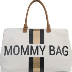 Sac à langer à anses Mommy bag doré, noir et écru