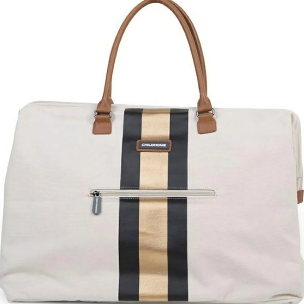 Sac à langer à anses Mommy bag doré, noir et écru