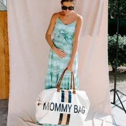 Sac à langer à anses Mommy bag doré, noir et écru