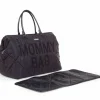 Sac à langer à anses Mommy bag matelassé noir
