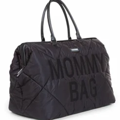 Sac à langer à anses Mommy bag matelassé noir