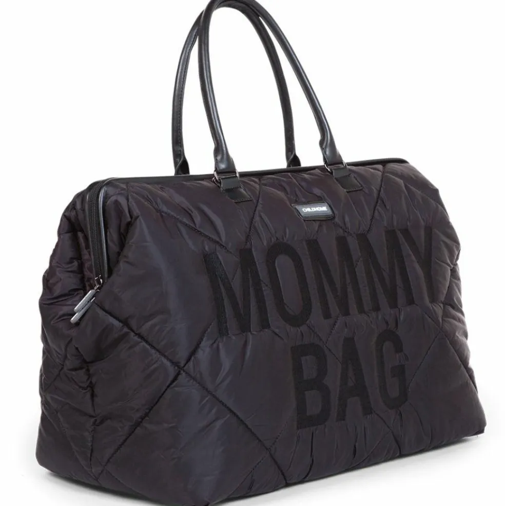 Sac à langer à anses Mommy bag matelassé noir