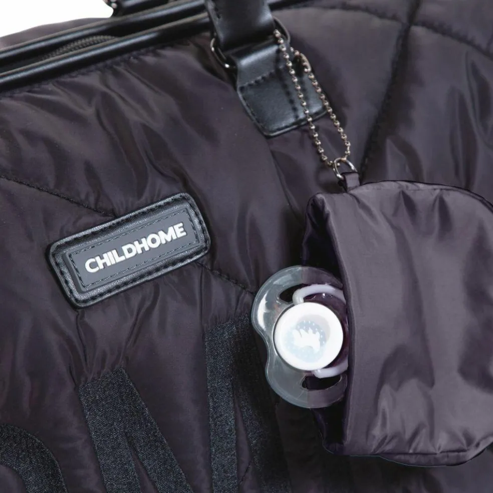 Sac à langer à anses Mommy bag matelassé noir