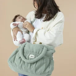 Sac à langer à anses vert amande