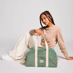 Sac à langer Charlie Velours Vert d'eau