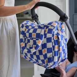 Sac à langer Comme un bonbon Romy damier bleu