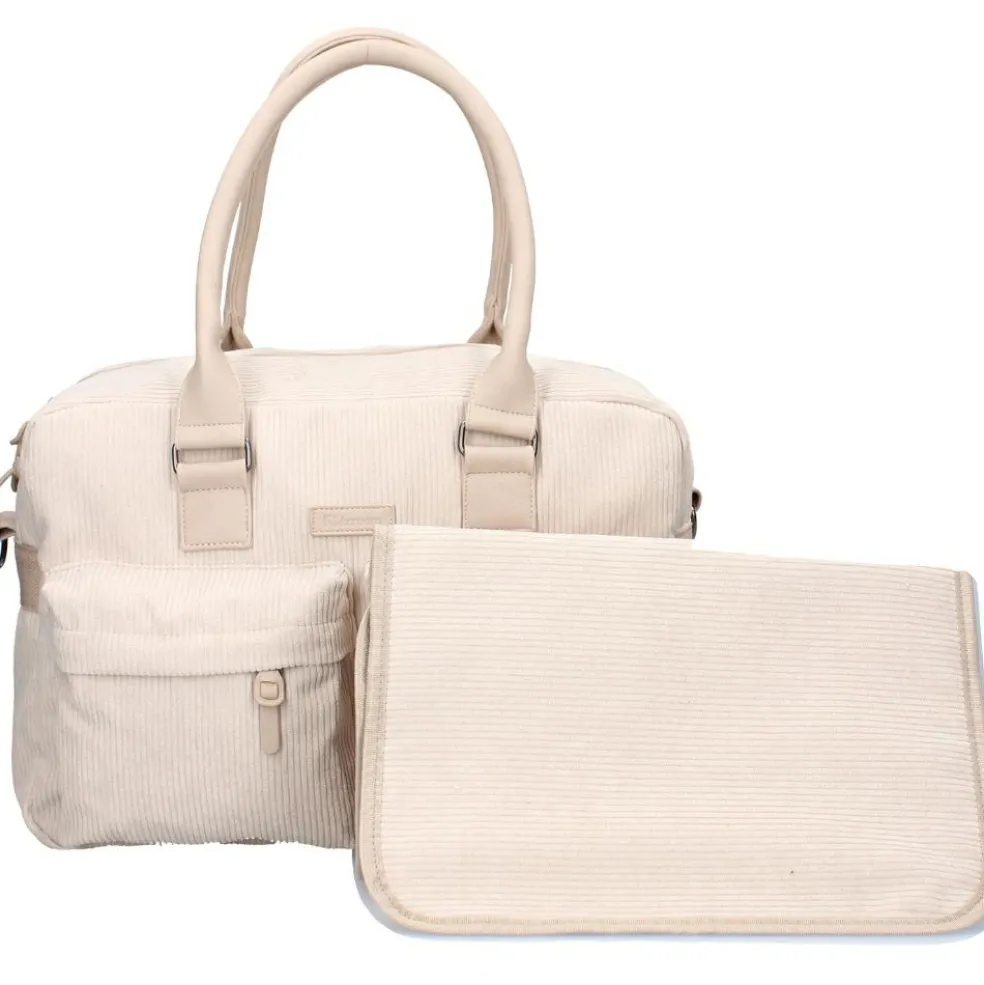 Sac à langer en velours côtelé sable