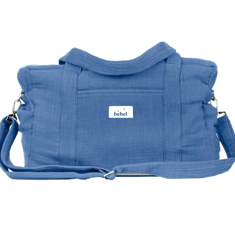 Sac à langer 24-48h effet lin bleu capri