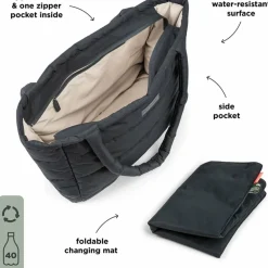 Sac à langer matelassé Noir