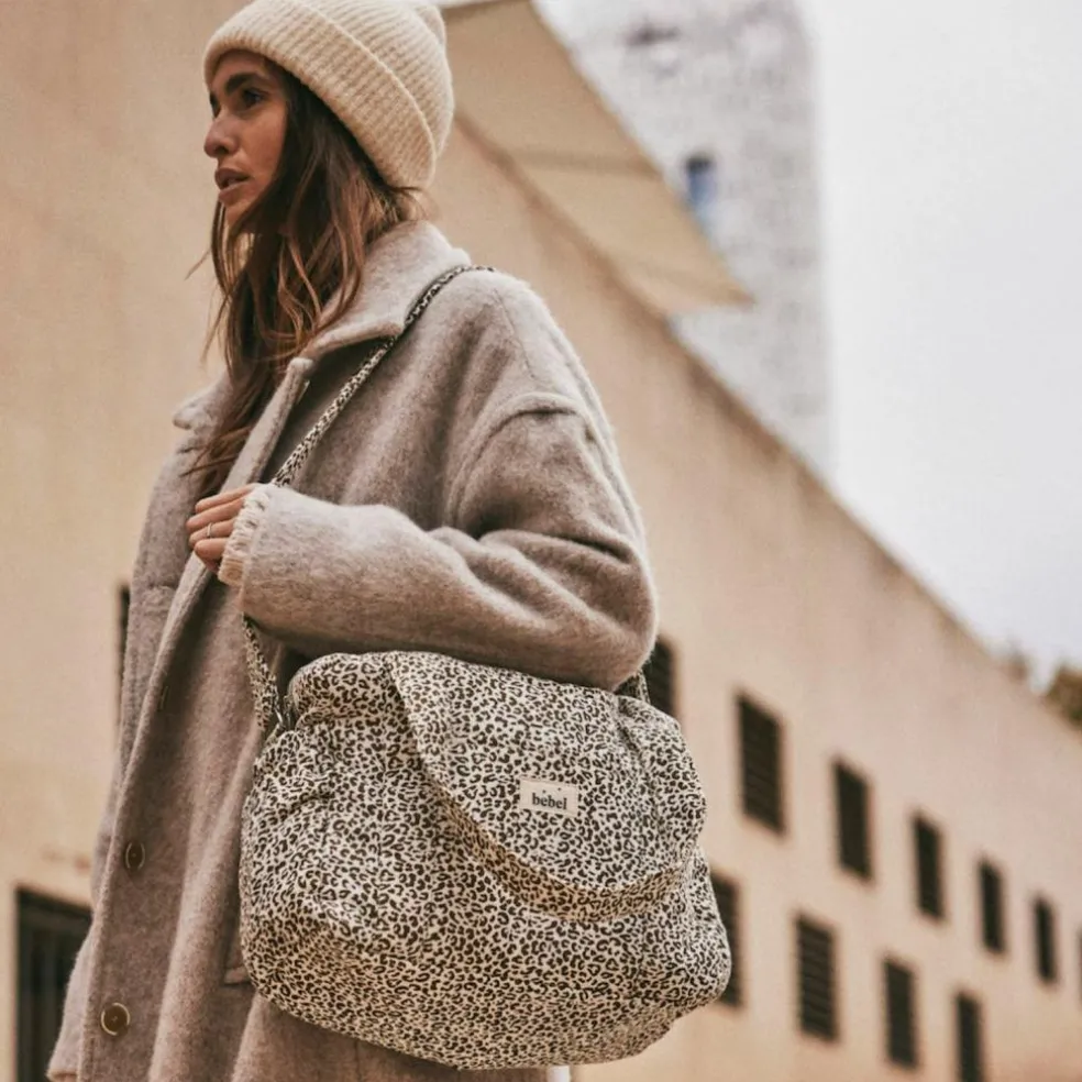 Sac à langer Middle Léopard beige