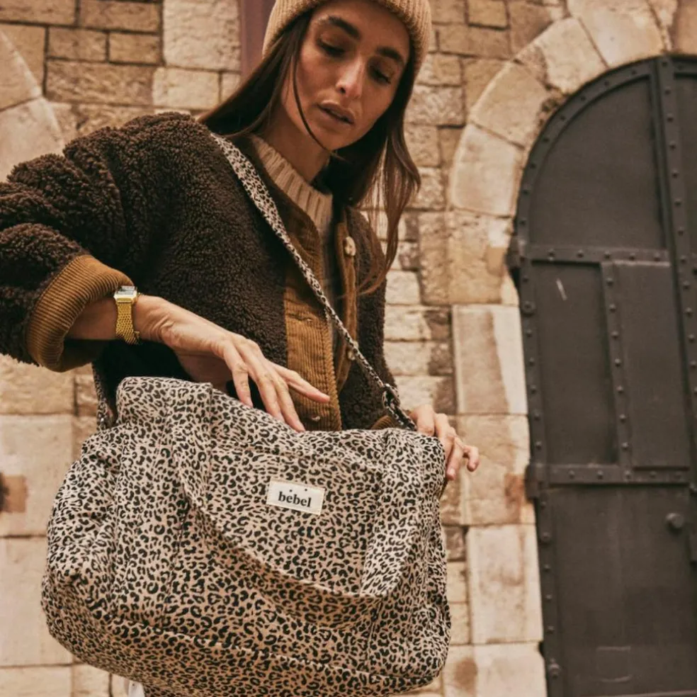 Sac à langer Middle Léopard beige