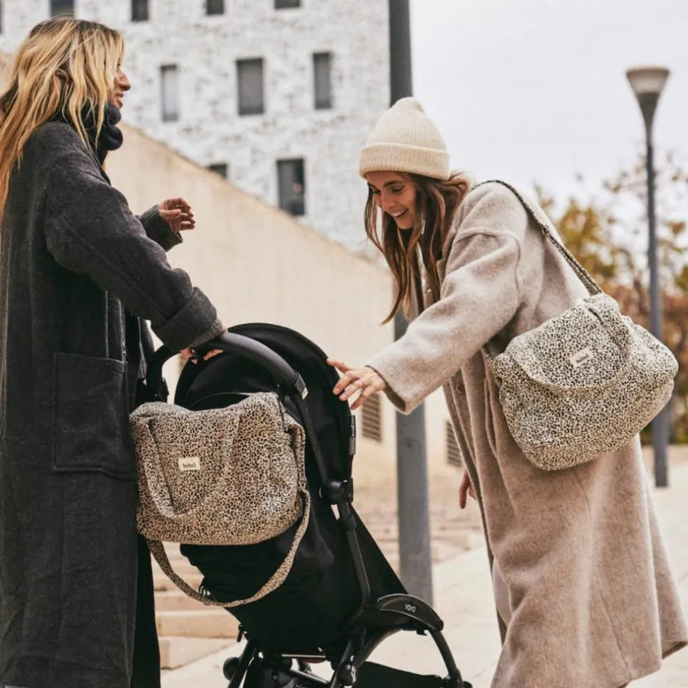 Sac à langer Middle Léopard beige