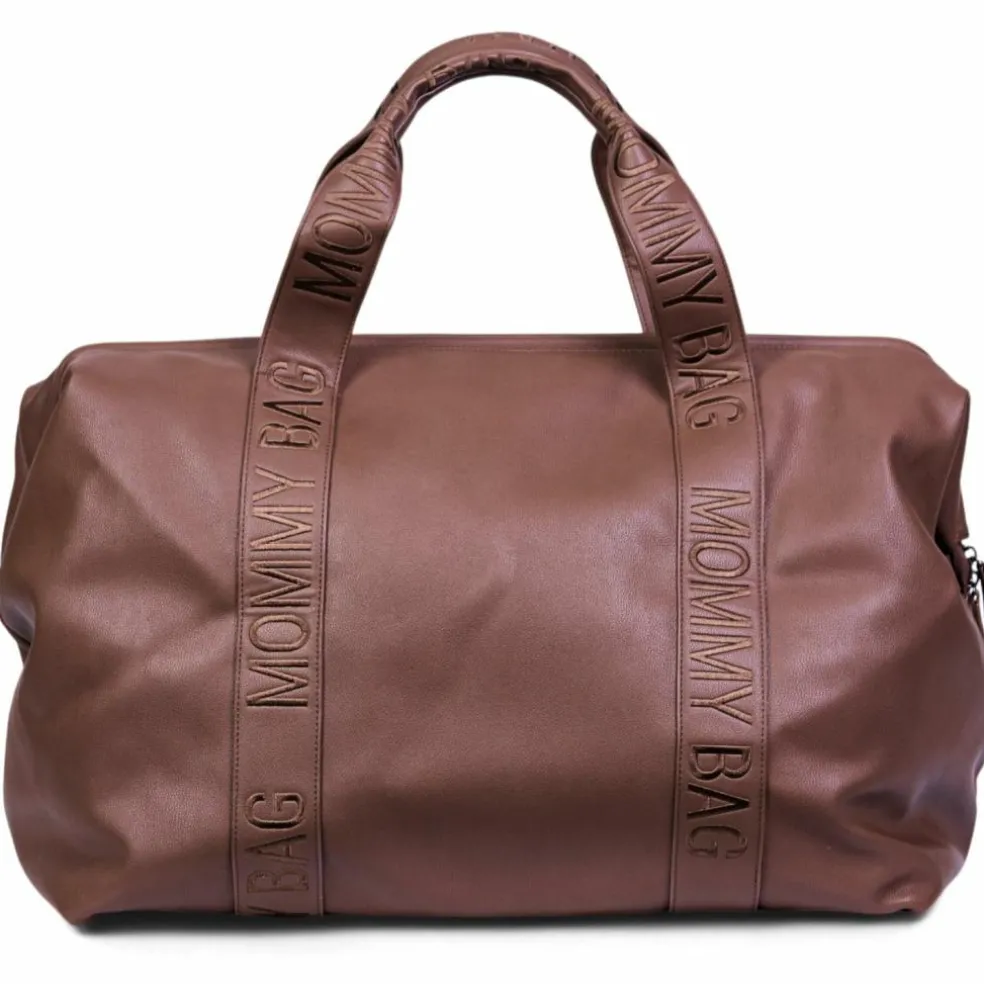 Sac à langer Mommy Bag Signature Simili cuir marron foncé