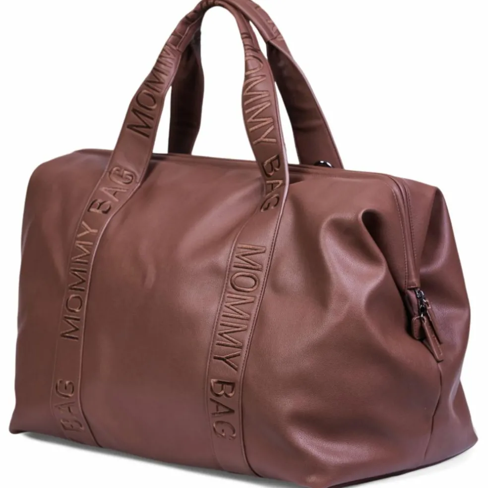 Sac à langer Mommy Bag Signature Simili cuir marron foncé