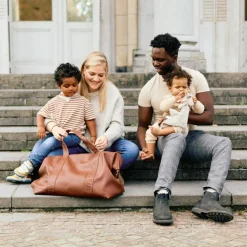 Sac à langer Mommy Bag Signature Simili cuir marron foncé