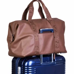 Sac à langer Mommy Bag Signature Simili cuir marron foncé