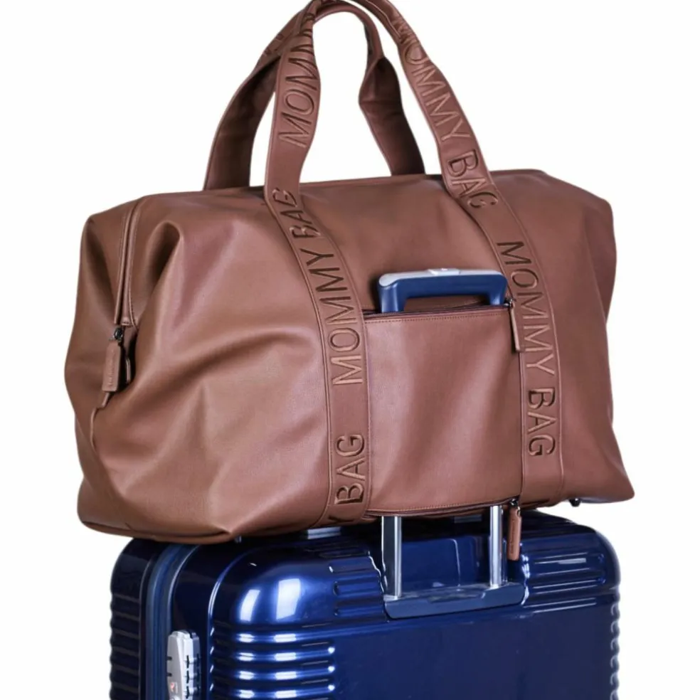 Sac à langer Mommy Bag Signature Simili cuir marron foncé