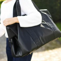 Sac à langer Mommy Bag Signature Simili cuir noir