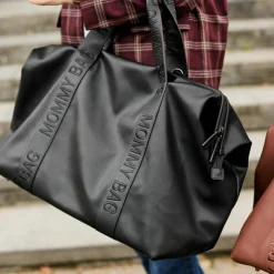 Sac à langer Mommy Bag Signature Simili cuir noir