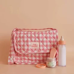 Sac à langer pour poupée avec accessoires Vichy