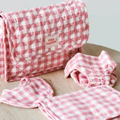 Sac à langer pour poupée avec accessoires Vichy