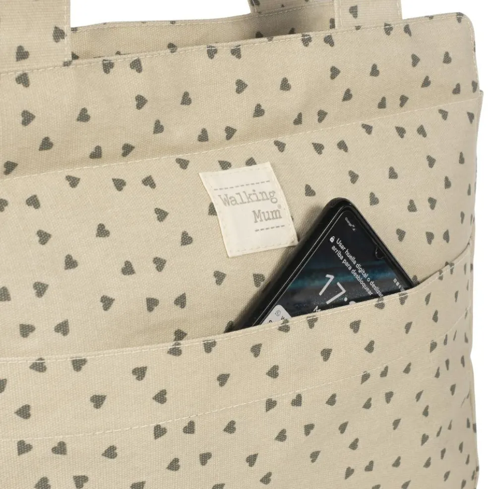 Sac à poussette coeurs Poppy Mousse