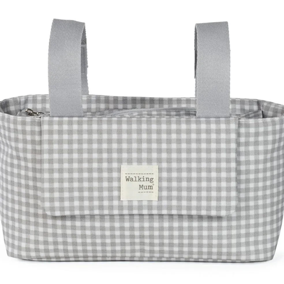 Sac à poussette I love vichy gris