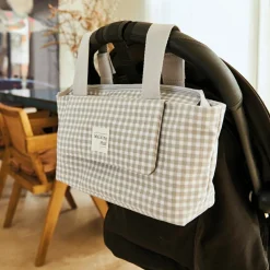 Sac à poussette I love vichy gris