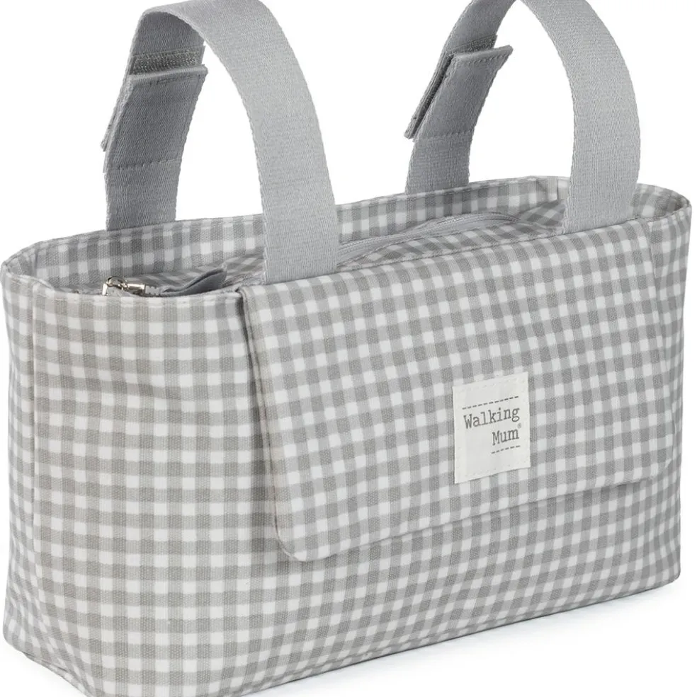 Sac à poussette I love vichy gris