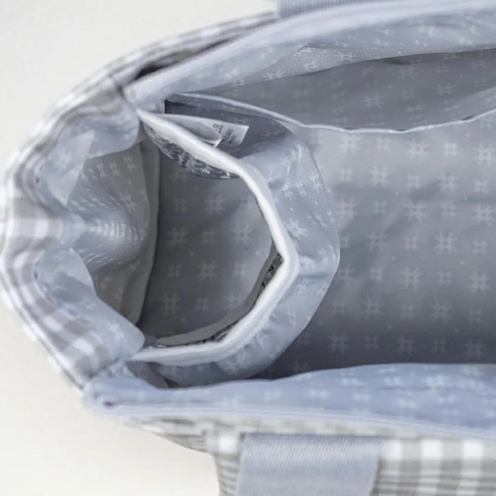 Sac à poussette I love vichy gris