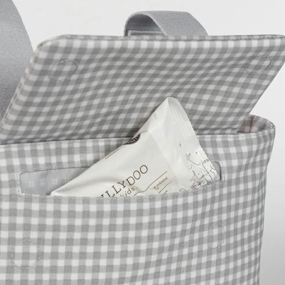 Sac à poussette I love vichy gris