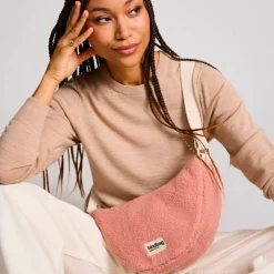 Sac banane Andrea Teddy Rose poudrée