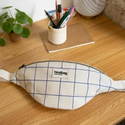 Sac banane Olivia Le Carnet Ecru-Bleu