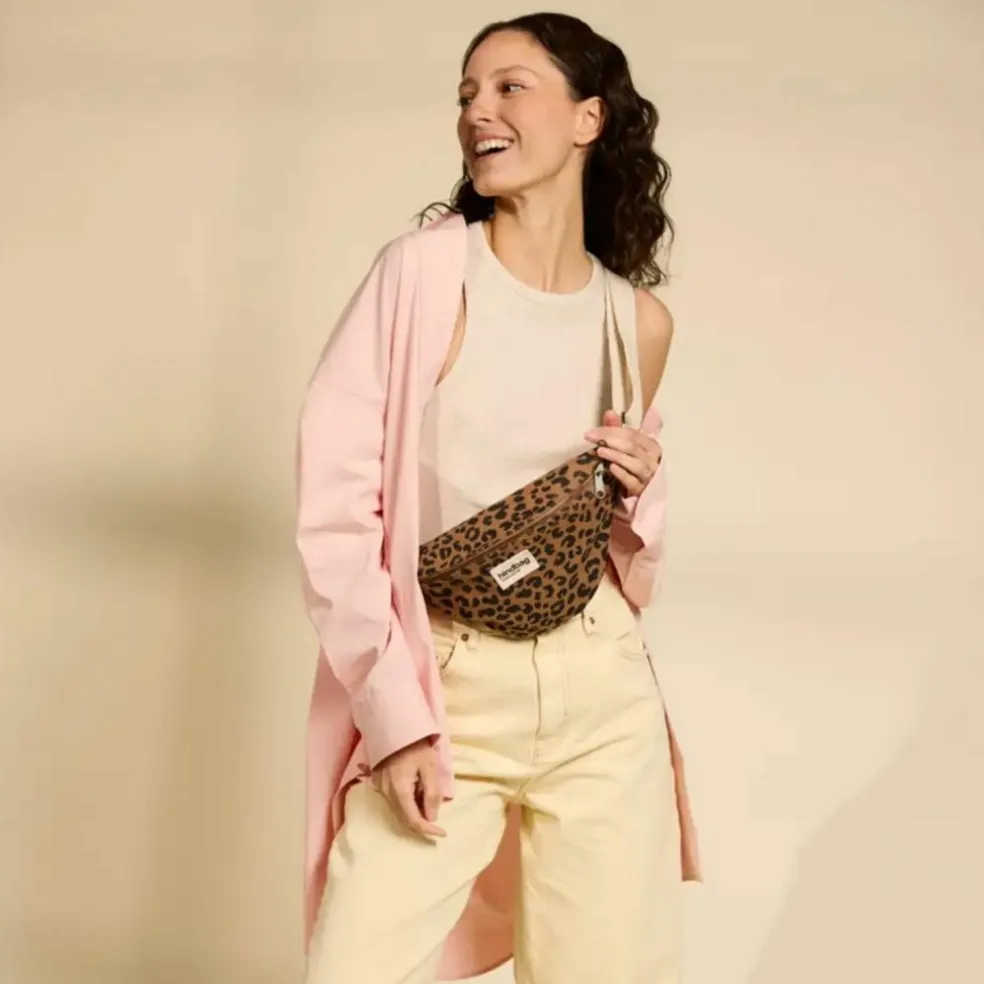 Sac banane Olivia Léopard Cannelle