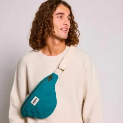 Sac banane Olivia matelassé Bleu Paon