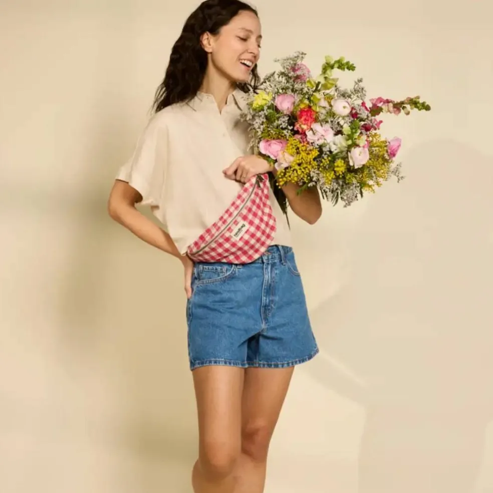 Sac banane Olivia Vichy Rose