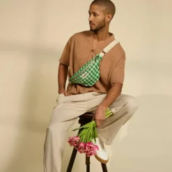 Sac banane Olivia Vichy Vert