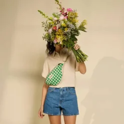 Sac banane Olivia Vichy Vert