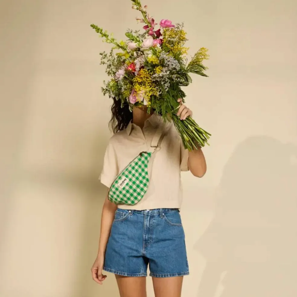 Sac banane Olivia Vichy Vert