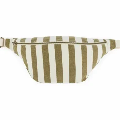 Sac banane rayée Olive-Greige