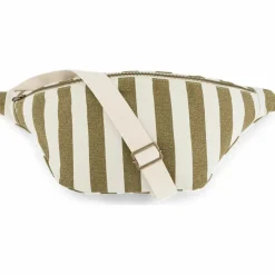 Sac banane rayée Olive-Greige