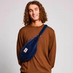 Sac banane Sasha L Velours Marine