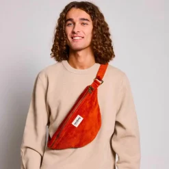 Sac banane Sasha L Velours Brique