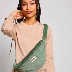 Sac banane Sasha L Velours Vert d'eau