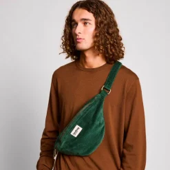 Sac banane Sasha L Velours Sapin