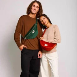 Sac banane Sasha L Velours Sapin